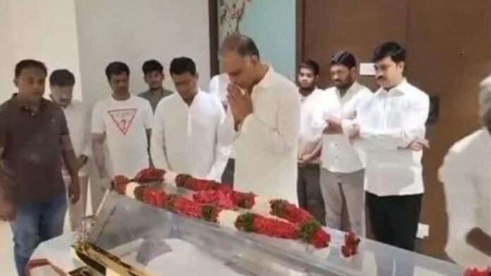 Former Minister Harish Rao mourns the loss of his father Former Minister Harish Rao mourns the loss of his father.