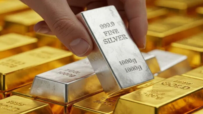 Gold prices drop sharply, silver prices rise