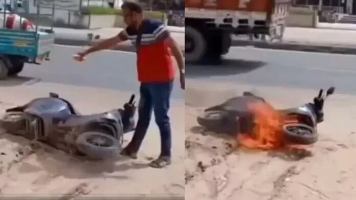 He burned an OLA bike in front of the showroom..why?!