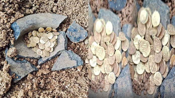 Ancient gold coins found during Shiva temple renovation work