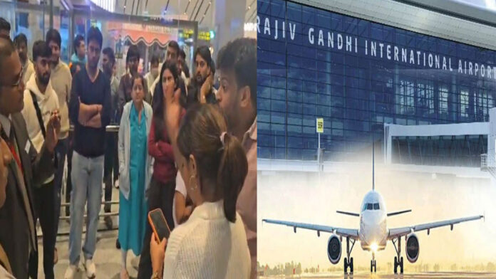 Flight delays at Shamshabad Airport.. Passengers angry