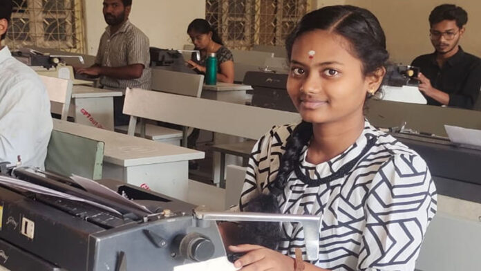 Sahasraku ranks 3rd in the state-level typing higher exam