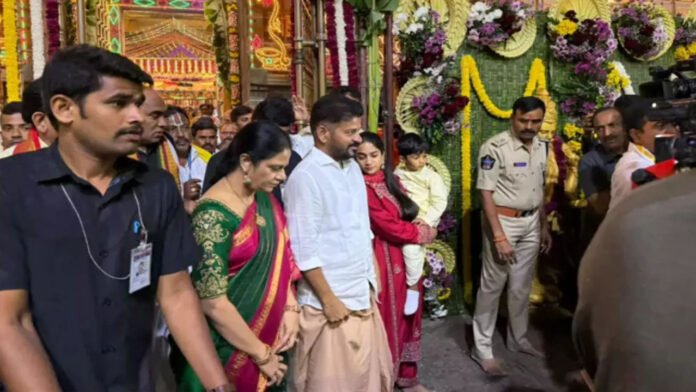 Telangana CM Revanth Reddy visits Tirumala temple