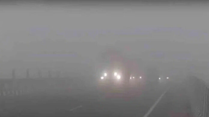 Dense fog envelops Hyderabad outskirts, paralyzing traffic
