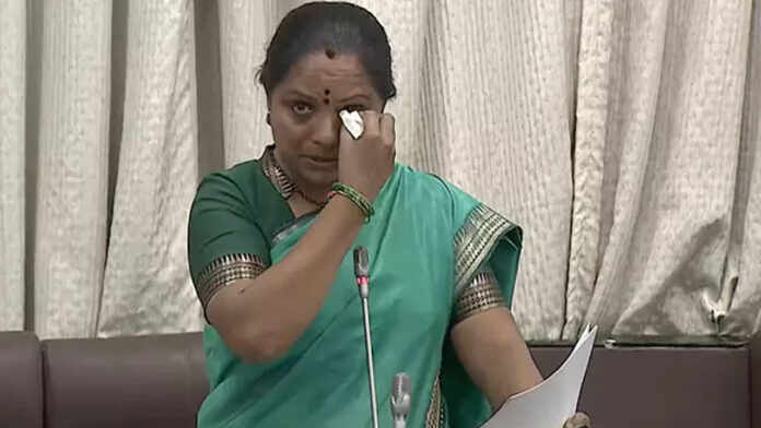 MLC Kavitha gets emotional in the Legislative Council